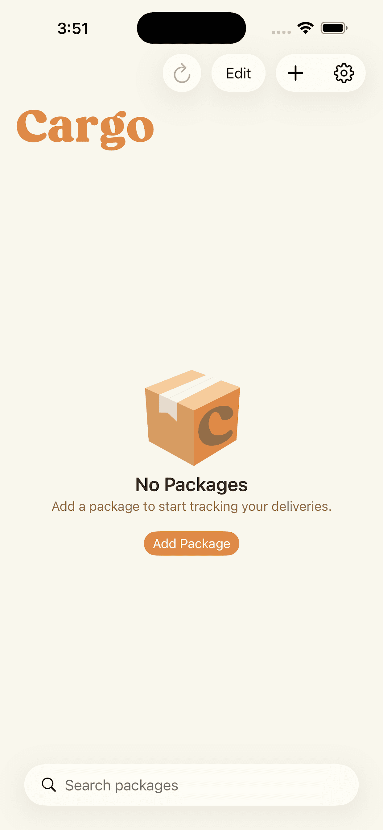 Cargo — empty state